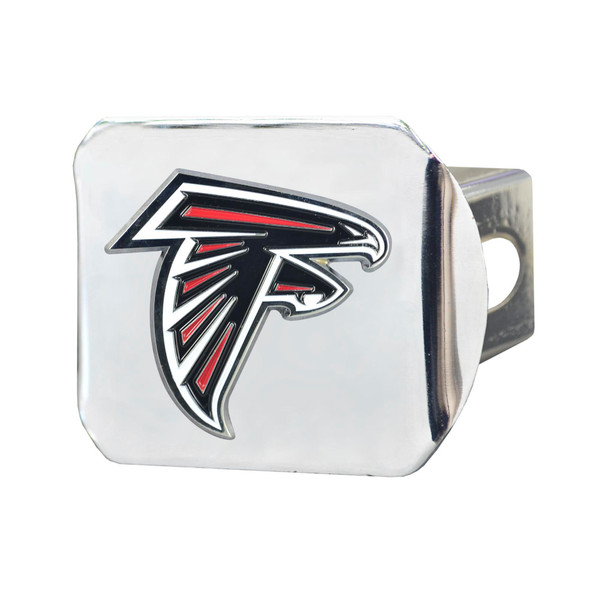 Atlanta Falcons Color Hitch Cover - Chrome Falcon Primary Logo Red