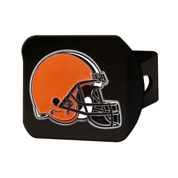 Cleveland Browns Color Hitch Cover - Black Helmet Primary Logo Orange