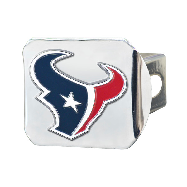 Houston Texans Color Hitch Cover - Chrome Texans Primary Logo Blue
