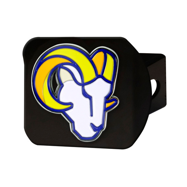 Los Angeles Rams Color Hitch Cover - Black Rams Primary Logo Yellow