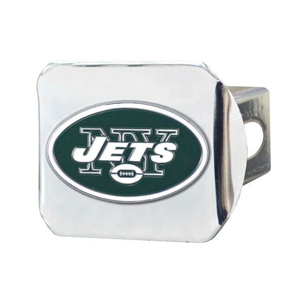 New York Jets Color Hitch Cover - Chrome Oval Jets Primary Logo Green