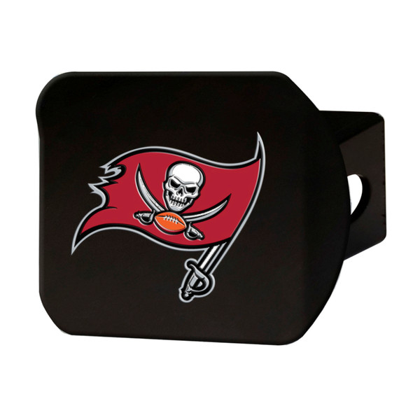 Tampa Bay Buccaneers Color Hitch Cover - Black Pirate Flag Primary Logo Red