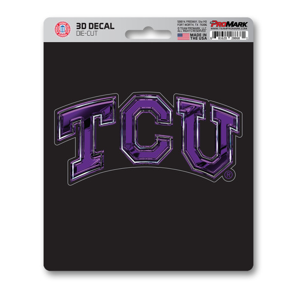 TCU Horned Frogs 3D Decal "TCU" Logo