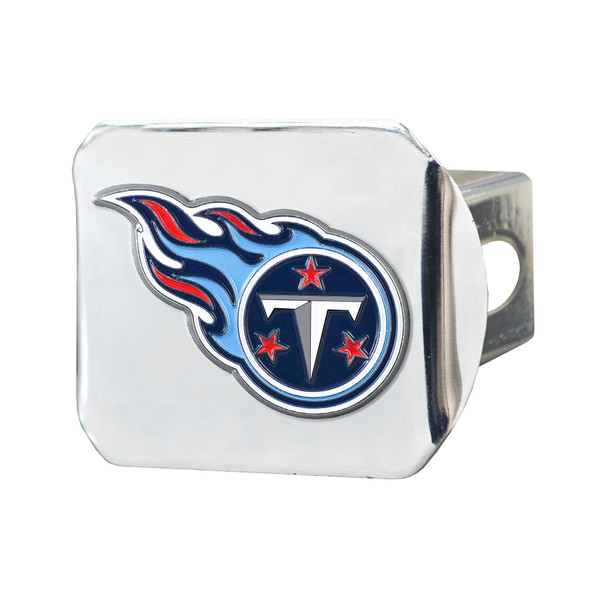Tennessee Titans Color Hitch Cover - Chrome Flaming T Primary Logo Blue