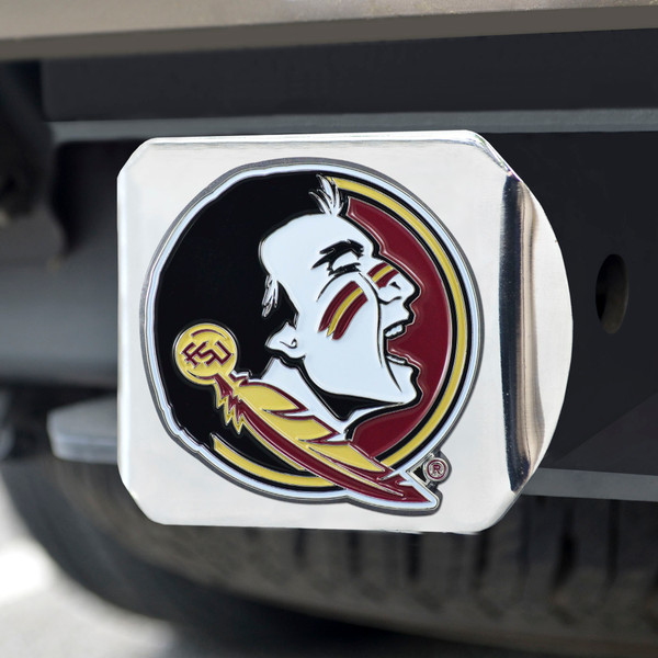 Florida State University Color Hitch Cover - Chrome 3.4"x4"