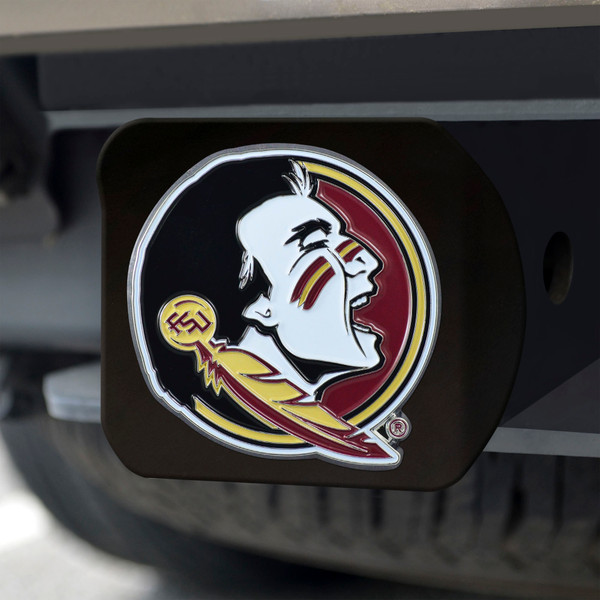 Florida State University Hitch Cover - Color on Black 3.4"x4"