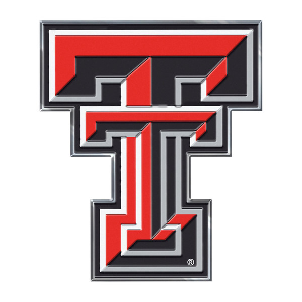 Texas Tech University - Texas Tech Red Raiders Embossed Color Emblem Double T Primary Logo Red & Black