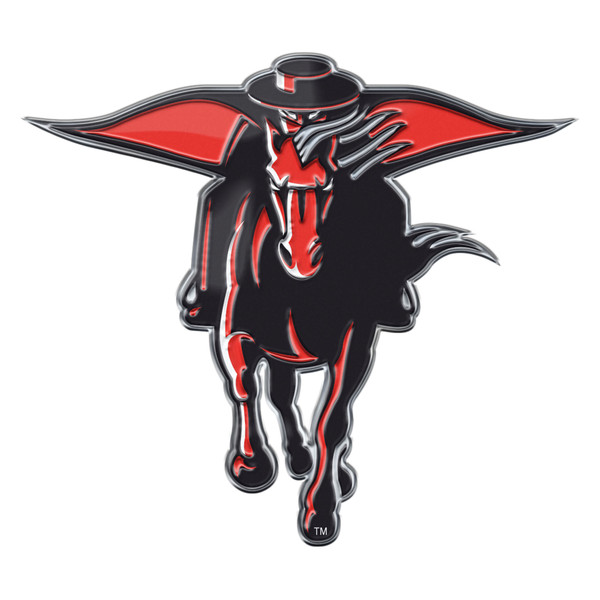 Texas Tech University - Texas Tech Red Raiders Embossed Color Emblem 2 "The Masked Rider" Alternative Logo Red & Black