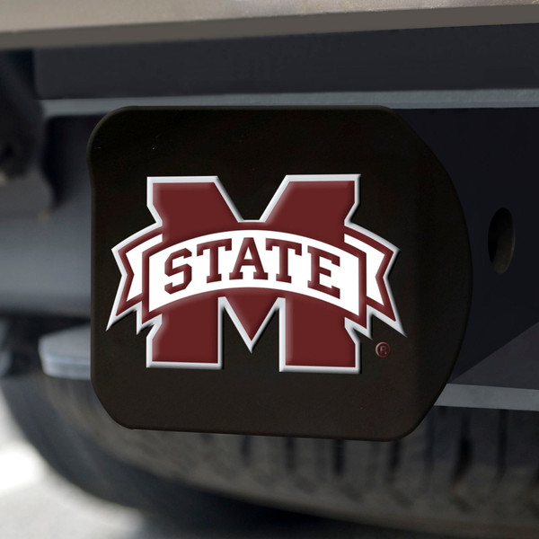 Mississippi State University Hitch Cover - Color on Black 3.4"x4"