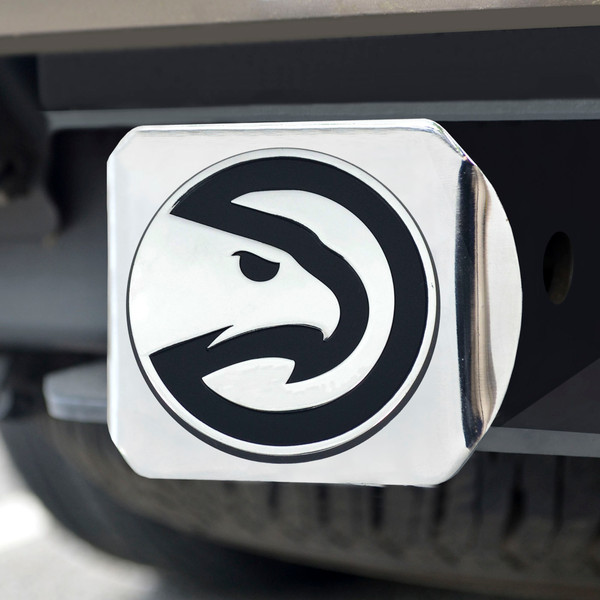 NBA - Atlanta Hawks Hitch Cover - Chrome on Chrome 3.4"x4"