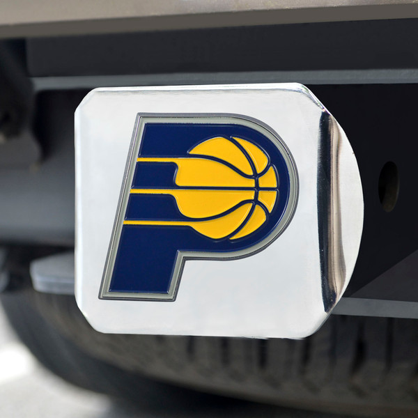 NBA - Indiana Pacers Color Hitch Cover - Chrome 3.4"x4"