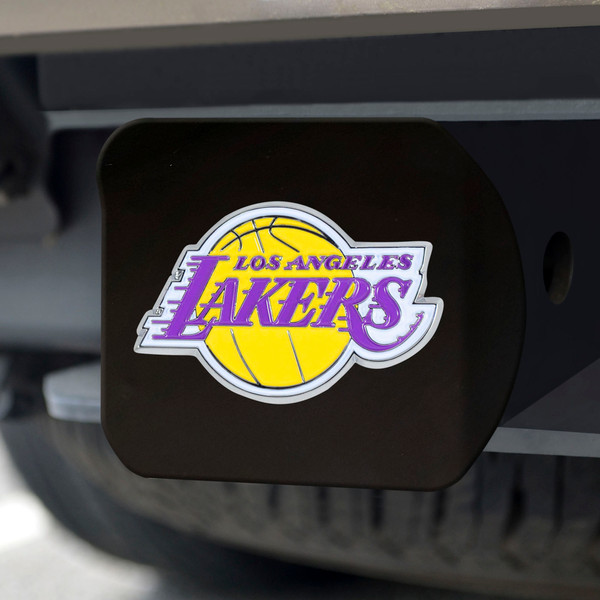 NBA - Los Angeles Lakers Hitch Cover - Color on Black 3.4"x4"
