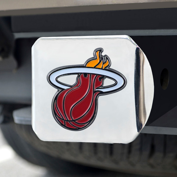 NBA - Miami Heat Color Hitch Cover - Chrome 3.4"x4"