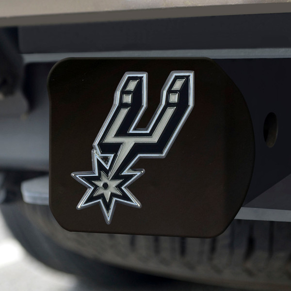 NBA - San Antonio Spurs Hitch Cover - Color on Black 3.4"x4"