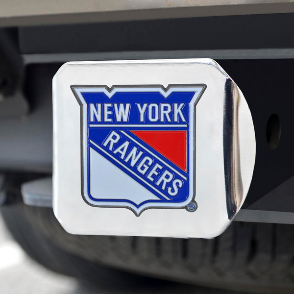 NHL - New York Rangers Color Hitch Cover - Chrome 3.4"x4"