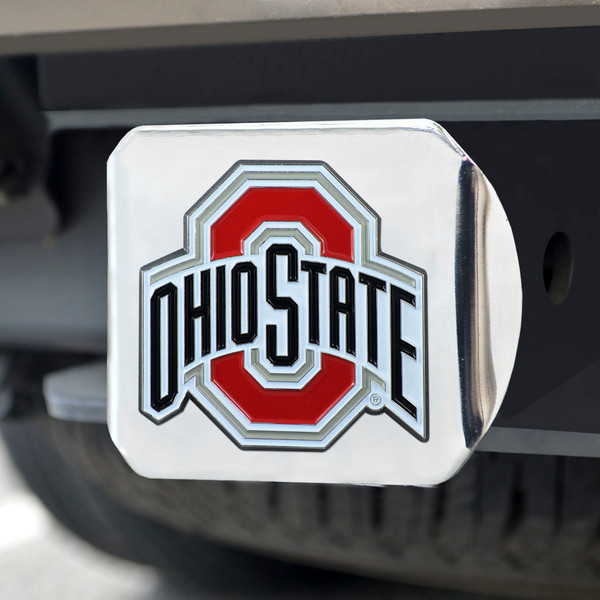 Ohio State University Color Hitch Cover - Chrome 3.4"x4"