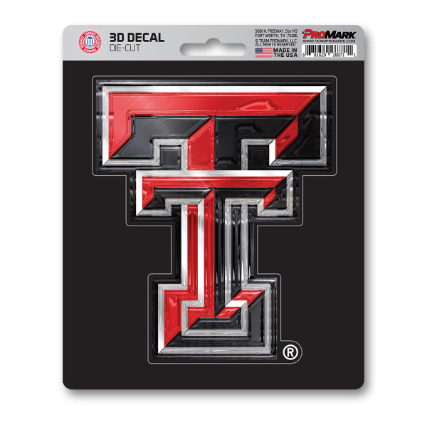 Texas Tech Red Raiders 3D Decal "TT" Logo