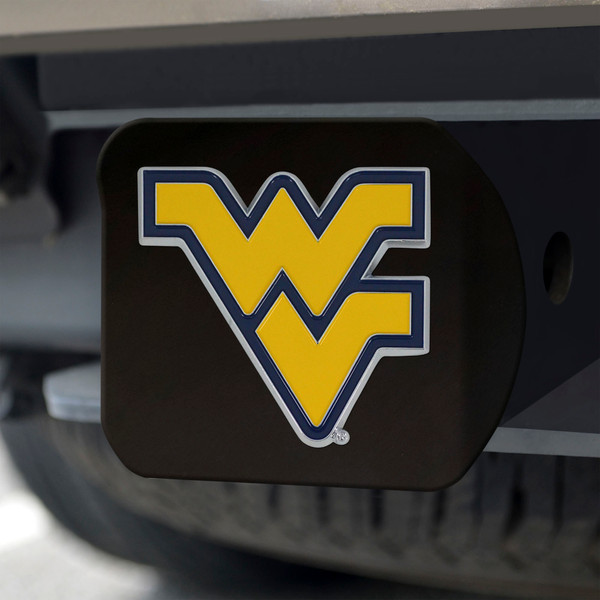 West Virginia University Hitch Cover - Color on Black 3.4"x4"