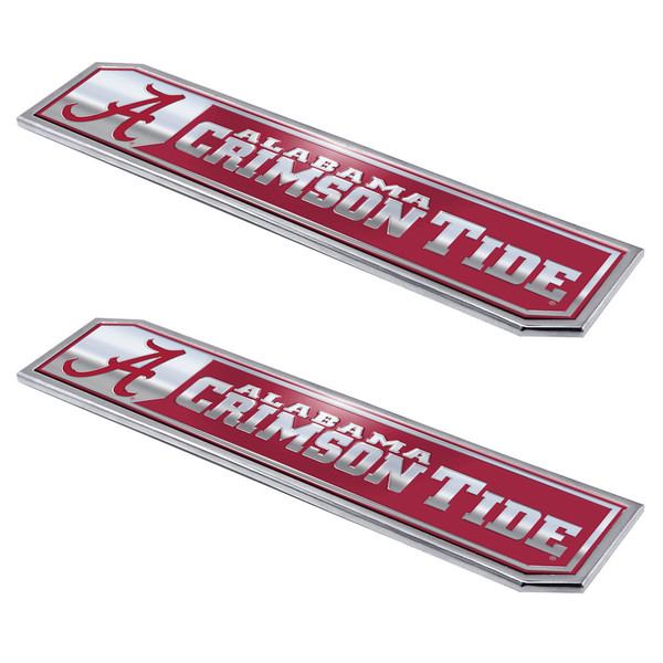 University of Alabama - Alabama Crimson Tide Embossed Truck Emblem 2-pk Primary Logo & Wordmark Crimson