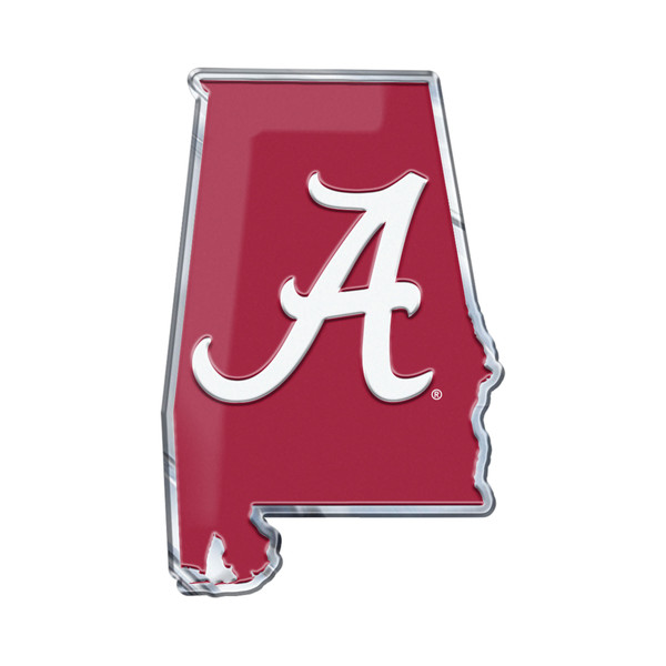 University of Alabama - Alabama Crimson Tide Embossed State Emblem "A" Logo / Shape of Alabama Crimson