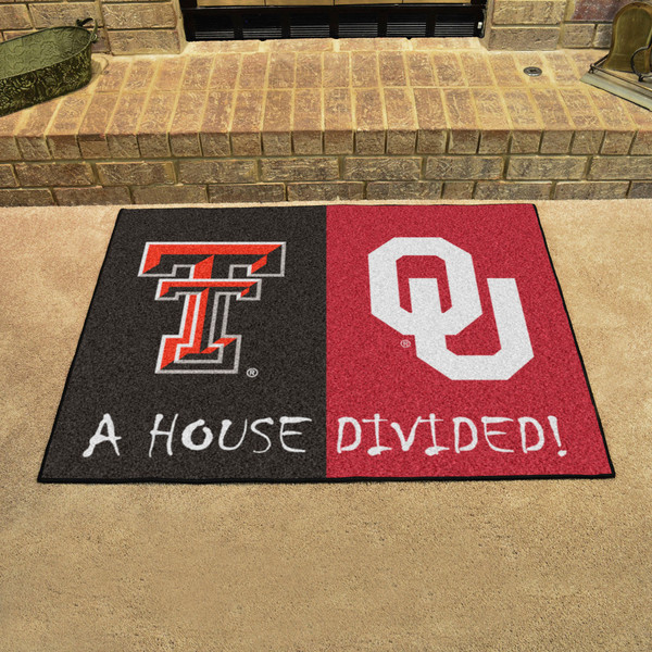 House Divided - Texas Tech / Oklahoma House Divided Mat 33.75"x42.5"