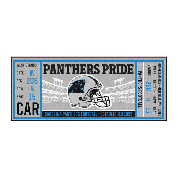 Carolina Panthers Ticket Runner Panther Primary Logo Black