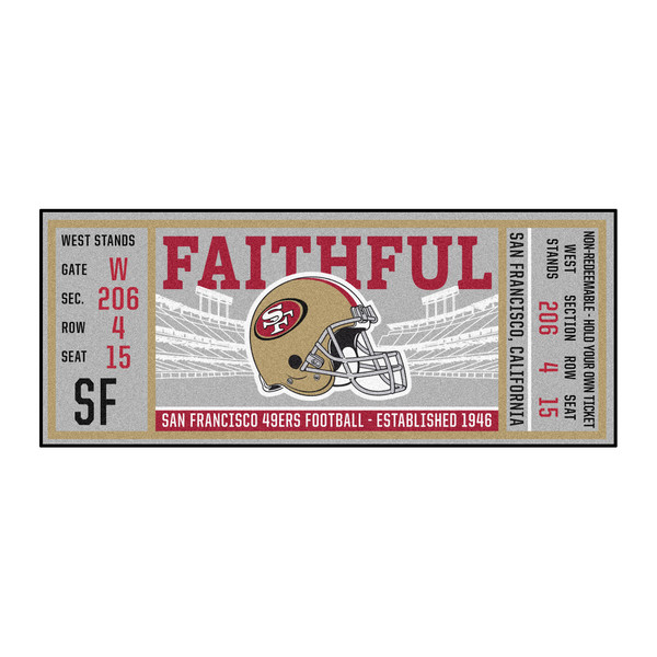 San Francisco 49ers Ticket Runner Oval SF Primary Logo Red