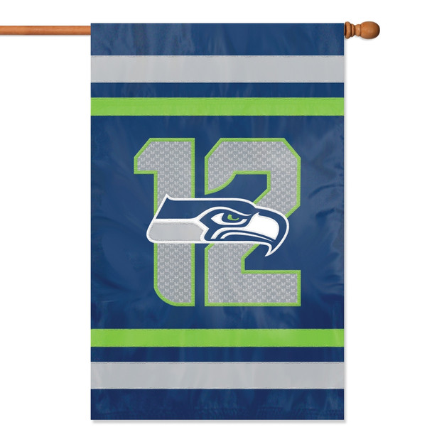 Seattle Seahawks Applique Banner Flag 12TH Man