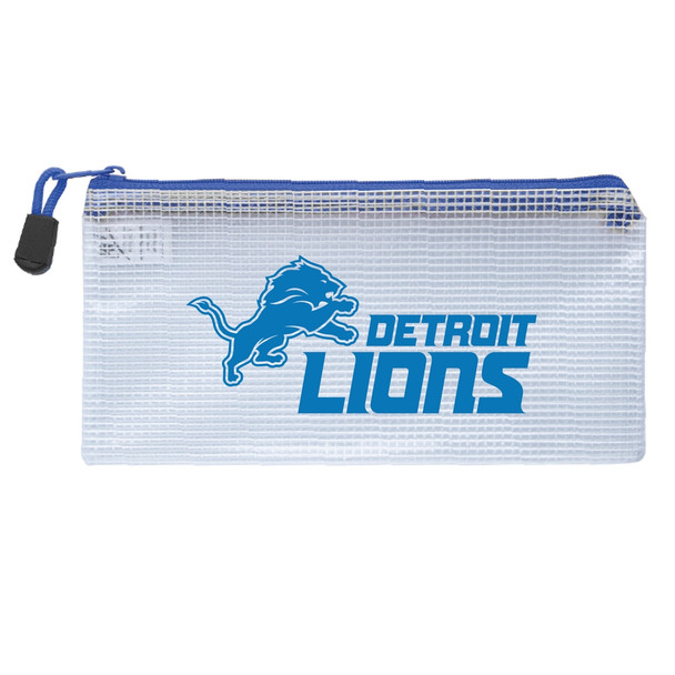 Detroit Lions Clear Zippered Pencil Bag
