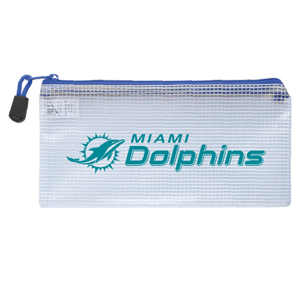 Miami Dolphins Clear Zippered Pencil Bag