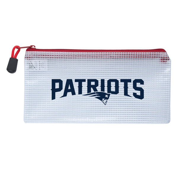 New England Patriots Clear Zippered Pencil Bag