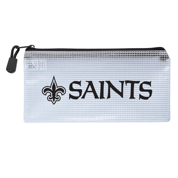 New Orleans Saints Clear Zippered Pencil Bag
