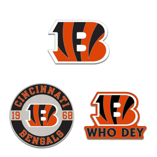 Cincinnati Bengals Enamel Pin Set 3 Piece