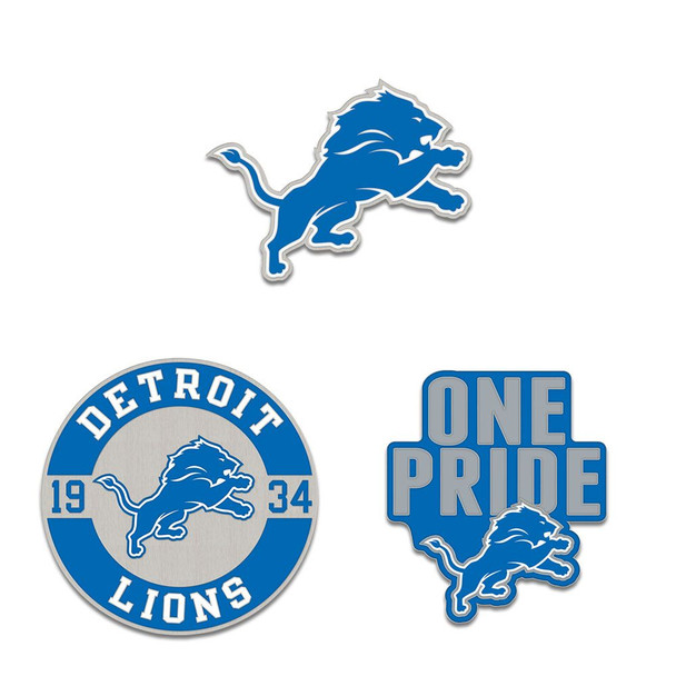 Detroit Lions Enamel Pin Set 3 Piece Detroit Lions Enamel Pin Set 3 Piece