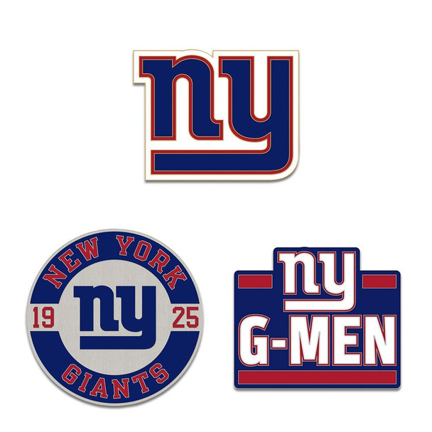 New York Giants Enamel Pin Set 3 Piece