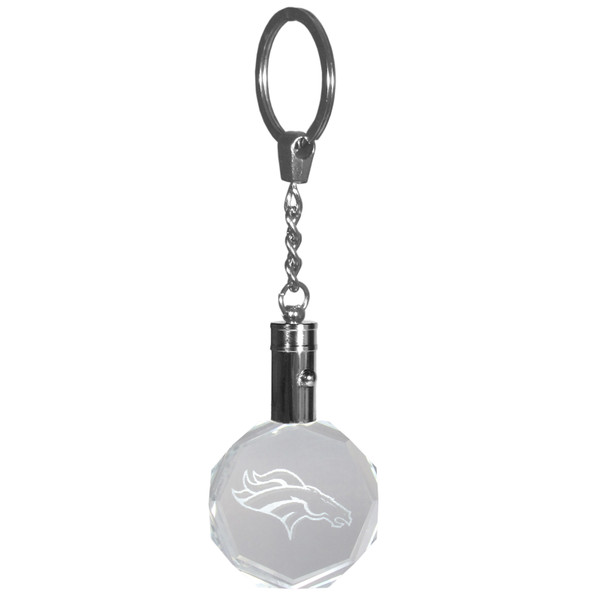 Denver Broncos Crystal LED Key Chain