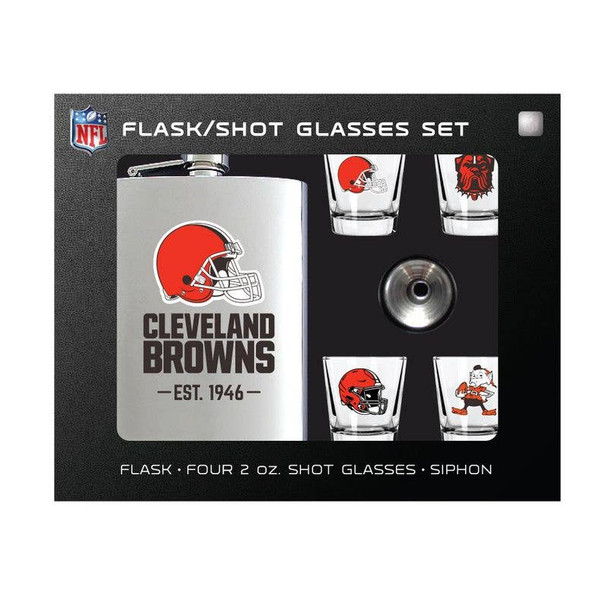 Cleveland Browns Flask Gift Set Cleveland Browns Flask Gift Set
