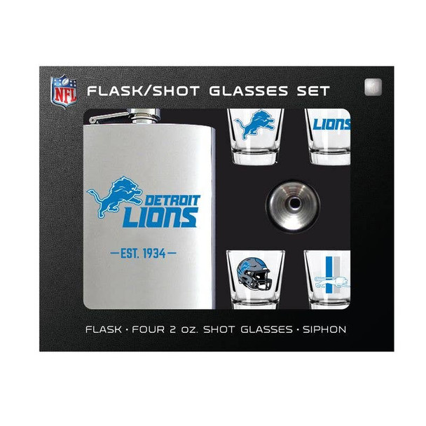 Detroit Lions Flask Gift Set