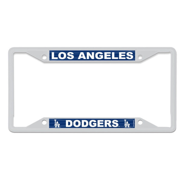 Los Angeles Dodgers Laser Chrome License Plate Frame White