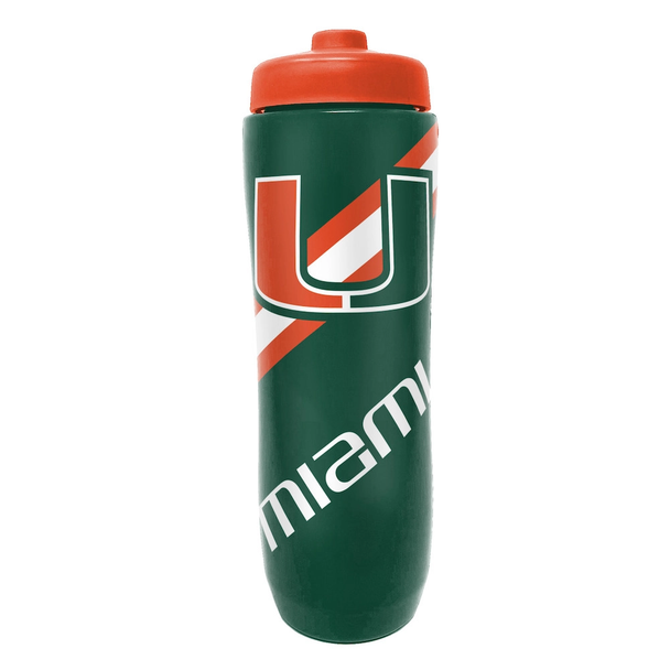 Miami Hurricanes Squeezy Water Bottle Sports Drink Bottle Fan Gear