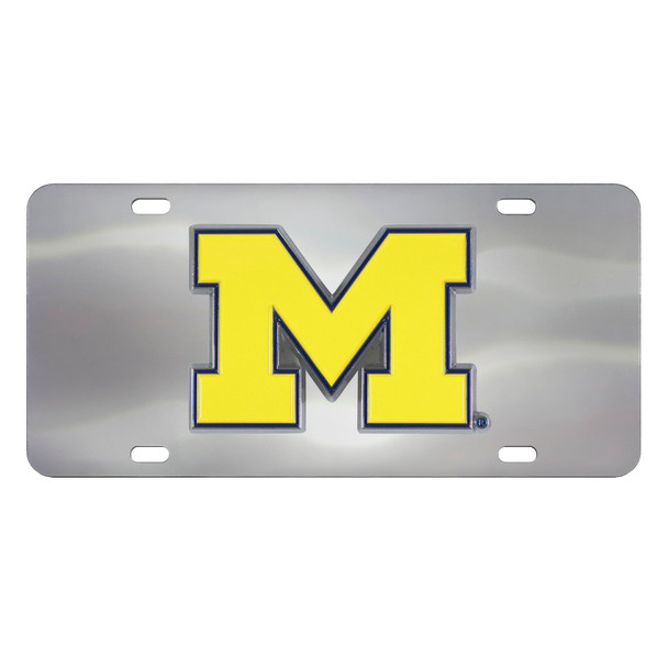 Michigan Wolverines 3D Stainless Steel License Plate