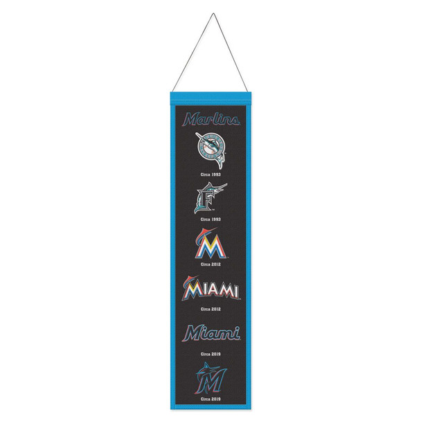 Miami Marlins Banner Wool 8x32 Heritage Evolution Design