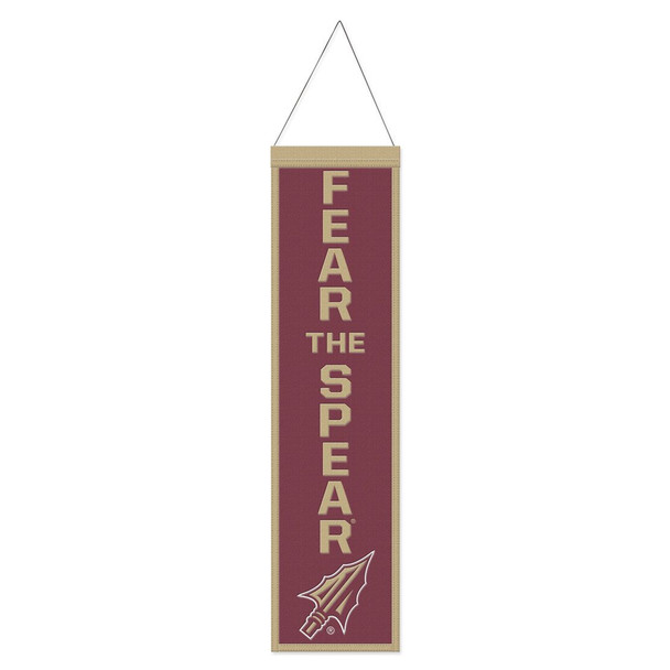 Florida State Seminoles Banner Wool 8x32 Heritage Slogan Design