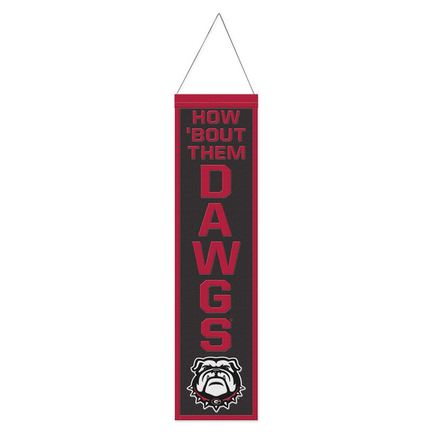 Georgia Bulldogs Banner Wool 8x32 Heritage Slogan Design