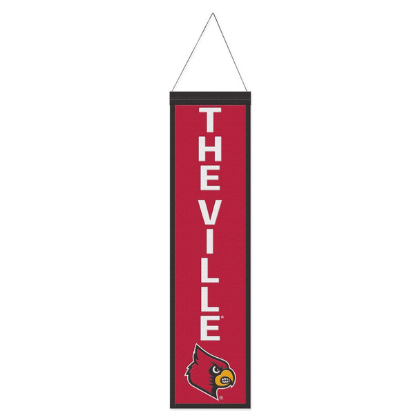 Louisville Cardinals Banner Wool 8x32 Heritage Slogan Design