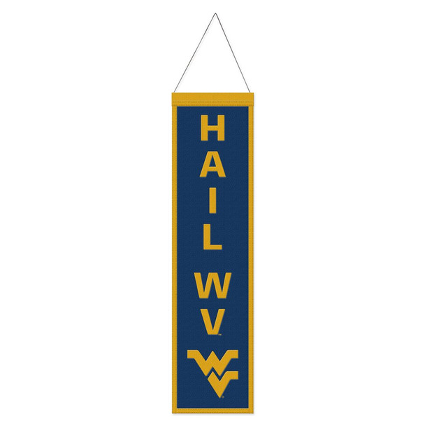 West Virginia Mountaineers Banner Wool 8x32 Heritage Slogan Design