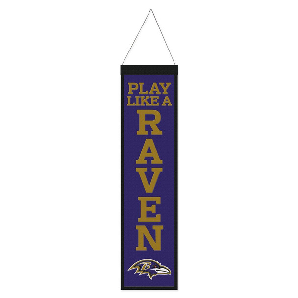 Baltimore Ravens Banner Wool 8x32 Heritage Slogan Design
