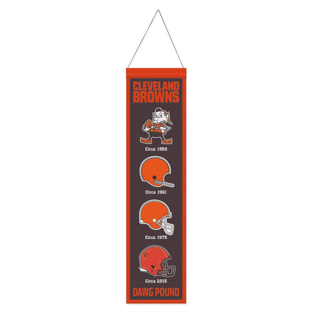 Cleveland Browns Banner Wool 8x32 Heritage Evolution Design