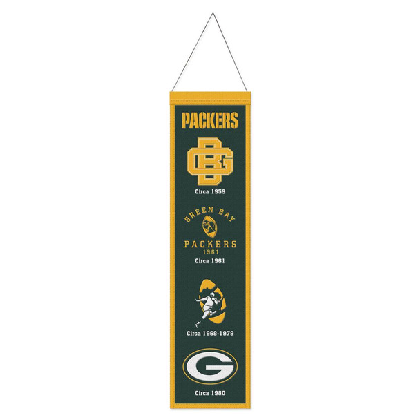 Green Bay Packers Banner Wool 8x32 Heritage Evolution Design