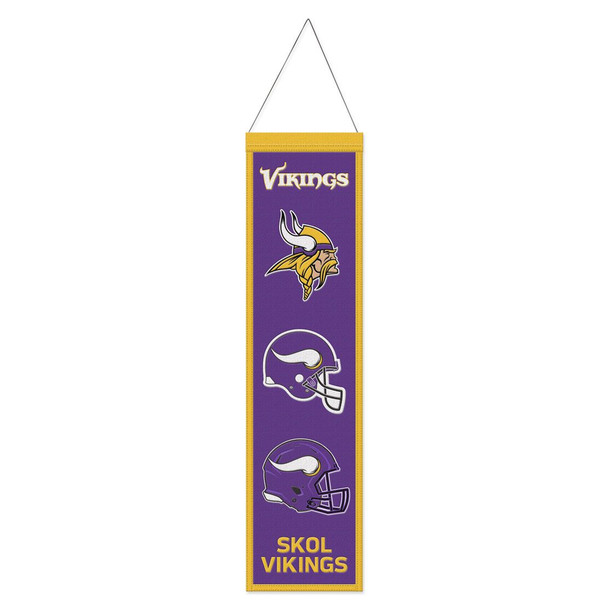 Minnesota Vikings Banner Wool 8x32 Heritage Evolution Design